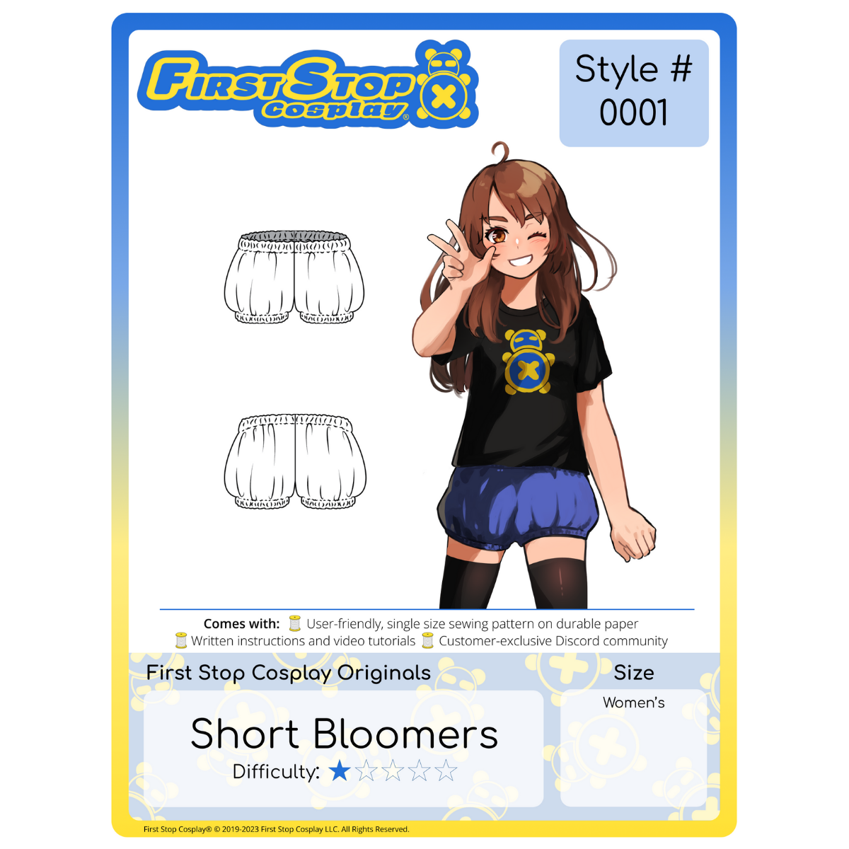 FSCO Short Bloomers Sewing Pattern First Stop Cosplay