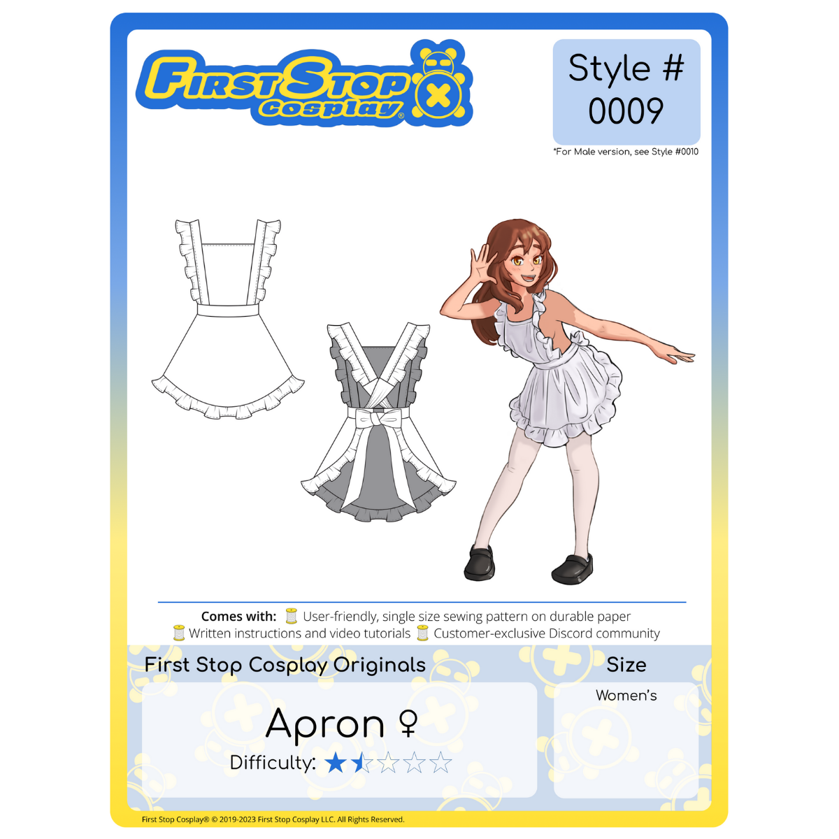 FSCO Apron Sewing Pattern First Stop Cosplay