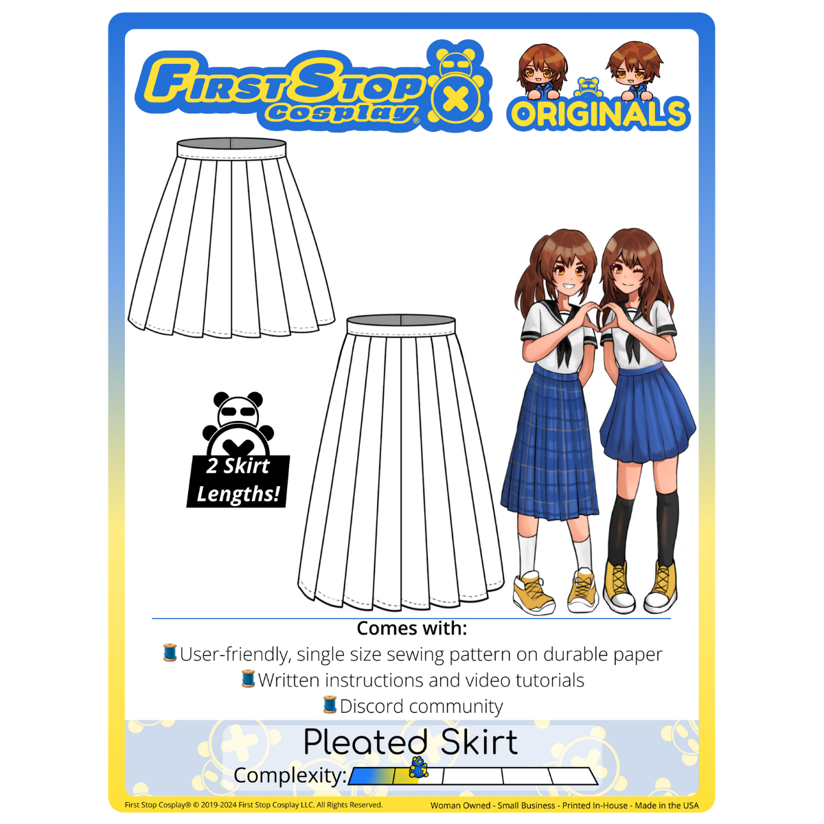 FSCO® Dual-Length Pleated Skirt Sewing Pattern