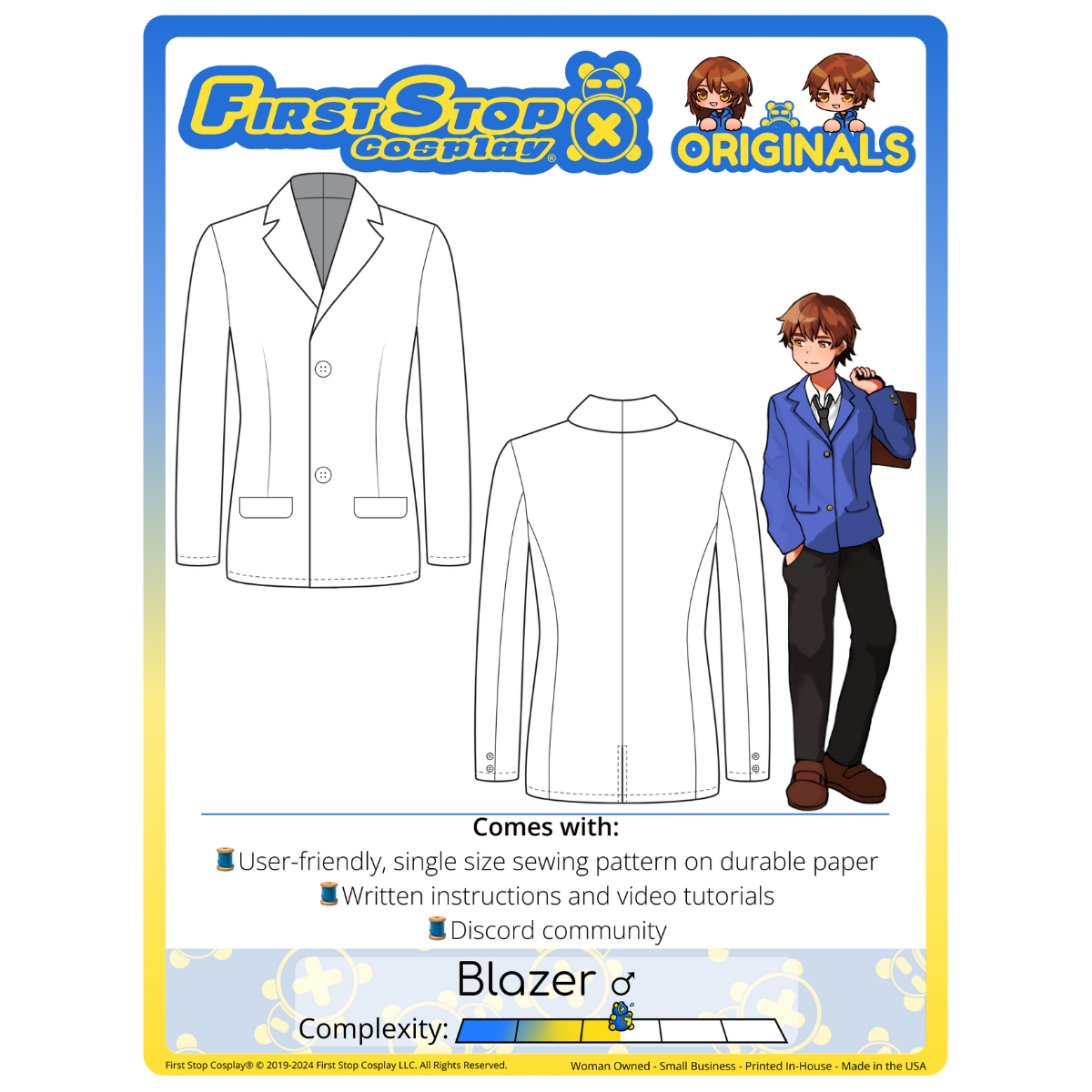 FSCO Smart & Sleek Blazer ♂ Sewing Pattern