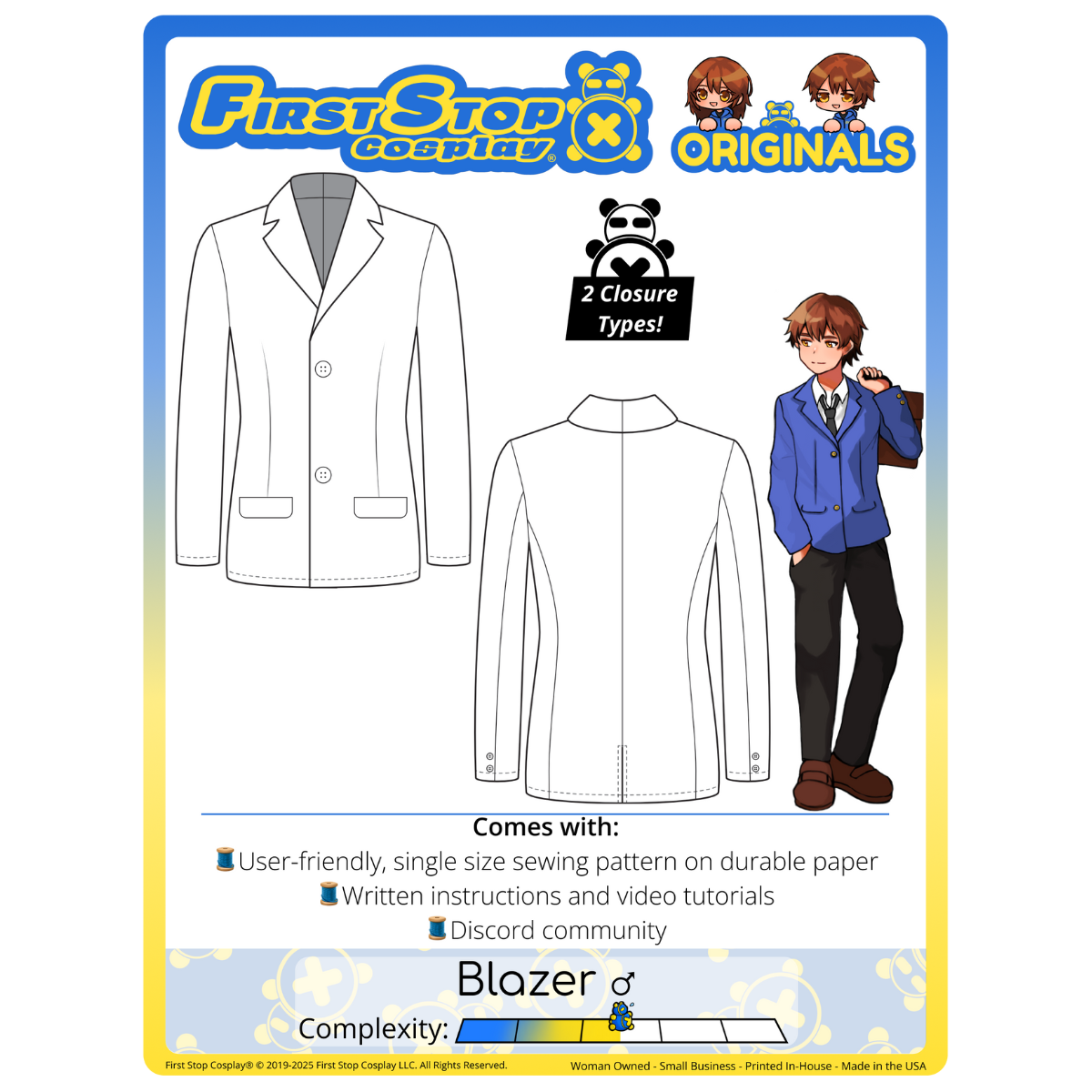 FSCO® Smart & Sleek Blazer ♂ Sewing Pattern