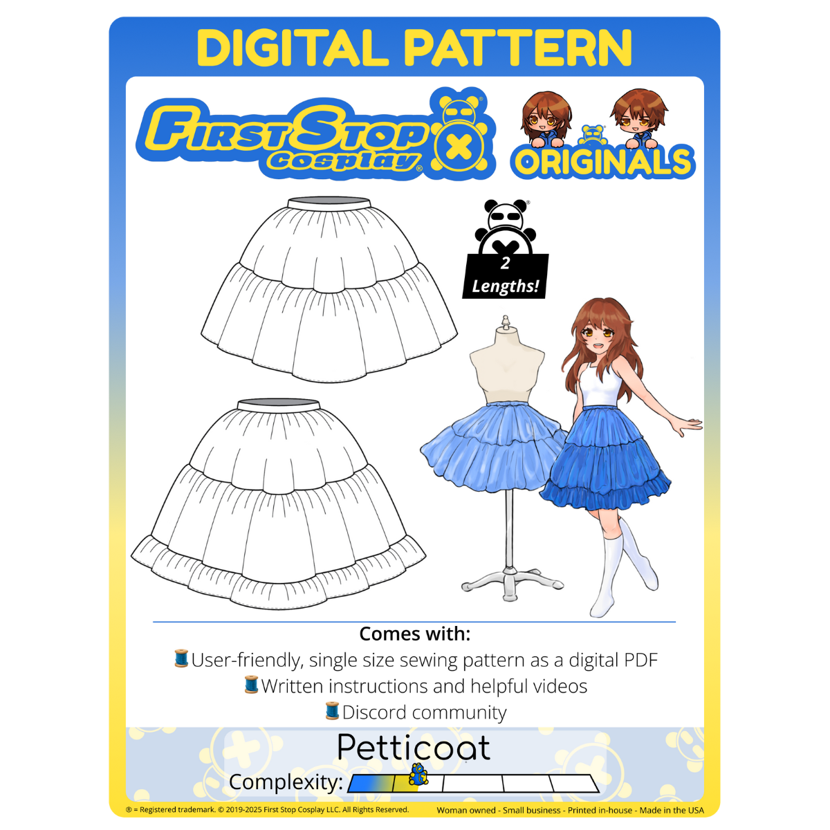 FSCO® DIGITAL Dual-Length Petticoat Sewing Pattern