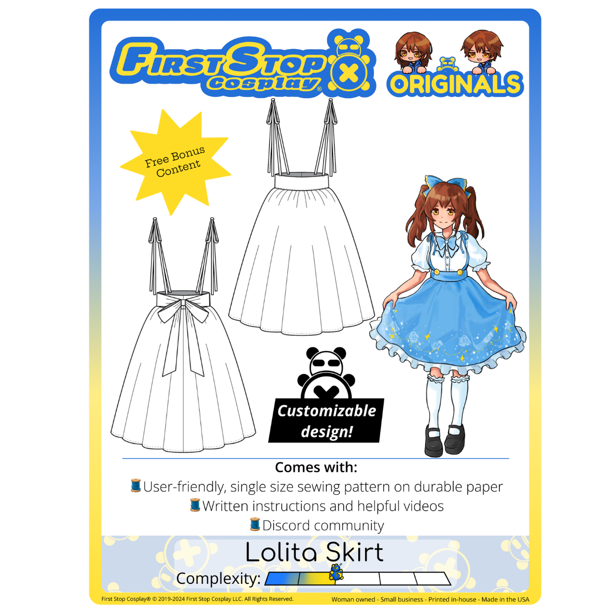 FSCO Customizable Lolita Skirt Sewing Pattern