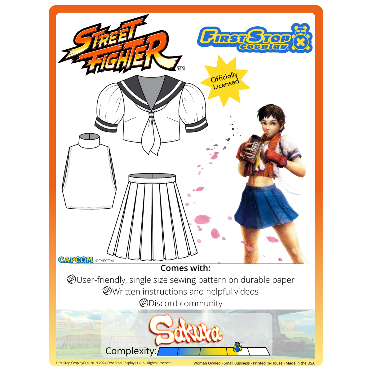 Street Fighter Sakura Sewing Pattern