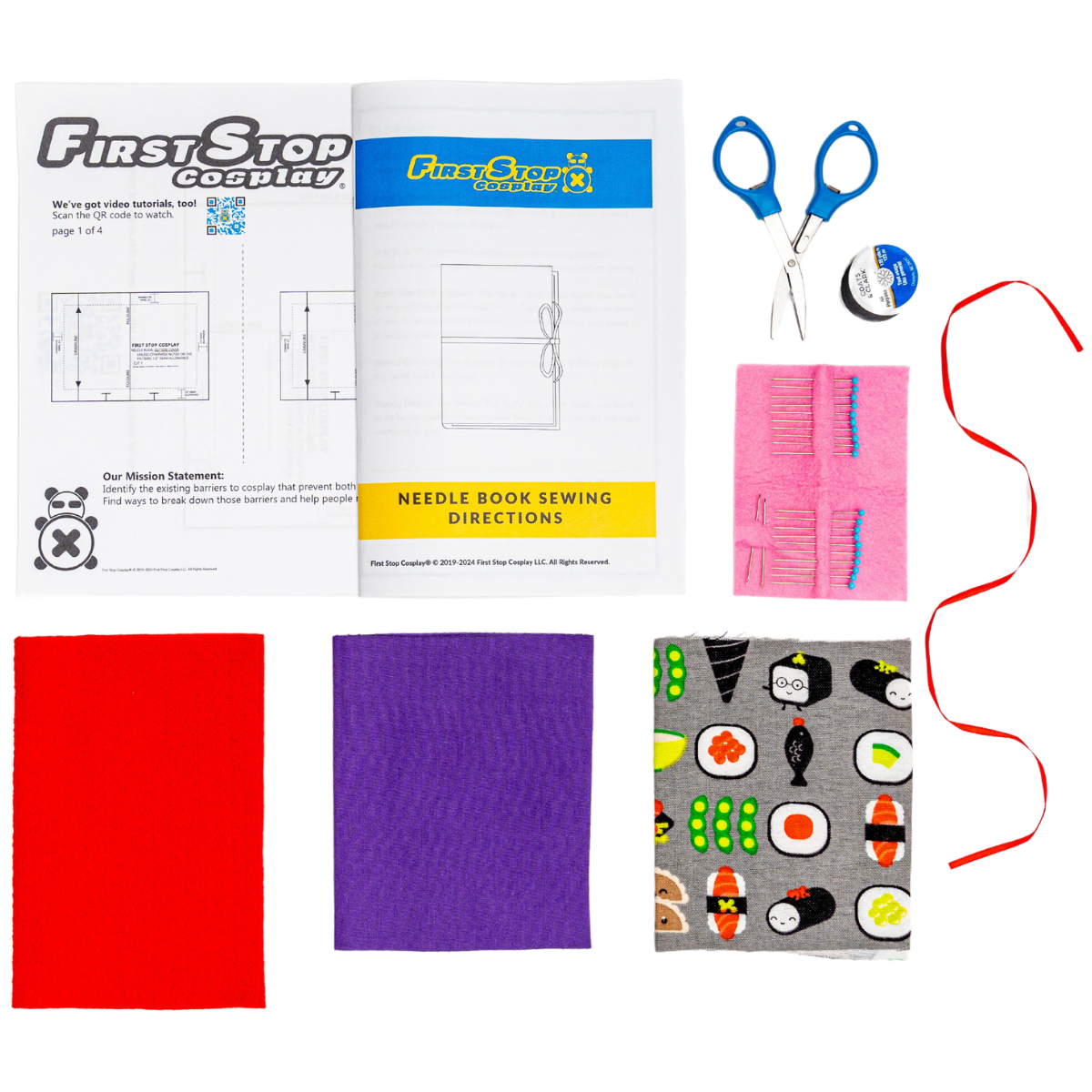 FSCO Needle Book Kit & Travel Starter Tool Set Bundle